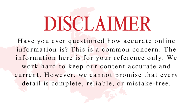  Alberta Travel Trends 2025-The word "DISCLAIMER" is prominently displayed at the top in bold red text to draw immediate attention.