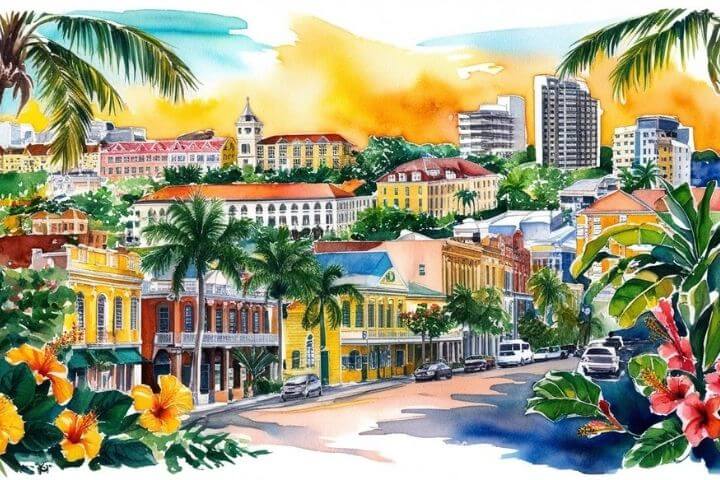This latest image adds even more depth to that tropical, island-town atmosphere — full of bold, historic buildings, palm-lined streets, and a beautiful blend of nature and city life.